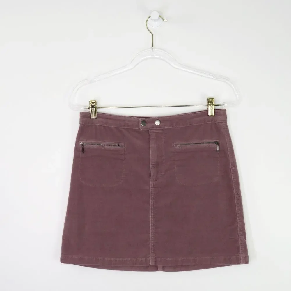 Mossimo Purple Corduroy Mini Skirt Size 4 Small Cute Retro